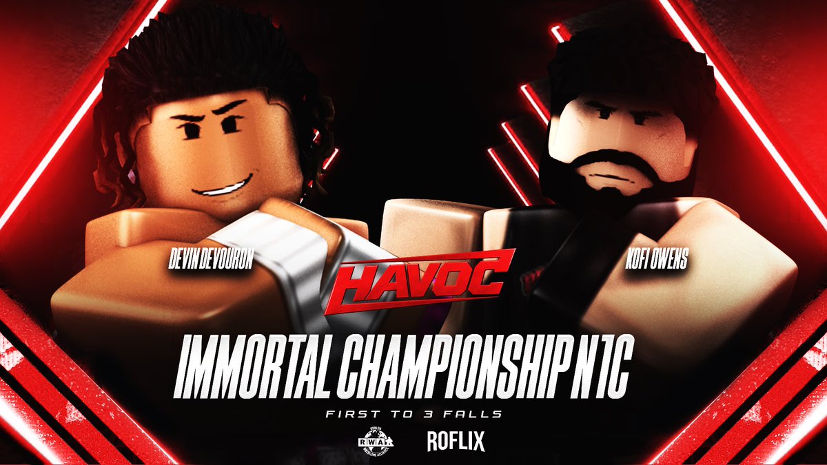 XRWNation's tweet photo. #XRWHavoc TOMORROW NIGHT // 7:30PM ET🔴

IMMORTAL CHAMPIONSHIP N1C!

One of Ro-Wrestling’s most promising stars in @DevinDevouronRW goes head to head with The Prizefighter, @snatchedyochain.

WHO will advance &amp; win the No.1 Contendership to the Immortal Title?! https://t.co/3Y6VSGrGQu