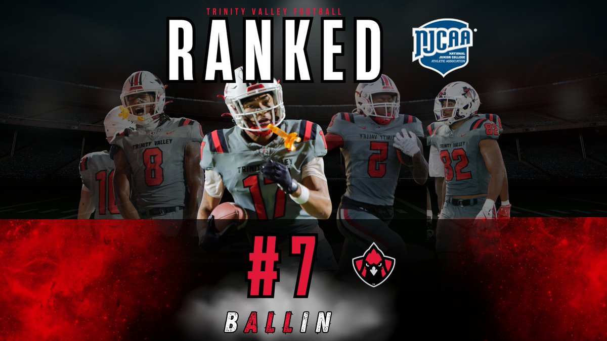 TVCCsports's tweet photo. NJCAA just dropped their Week 4 Rankings 👀

AND MAKE ROOM the Cardinals climb to #7! 😤

HEARD. LOUD. CLEAR❤️
LET'S GO CARDINALS! https://t.co/Rnh6g4K4th