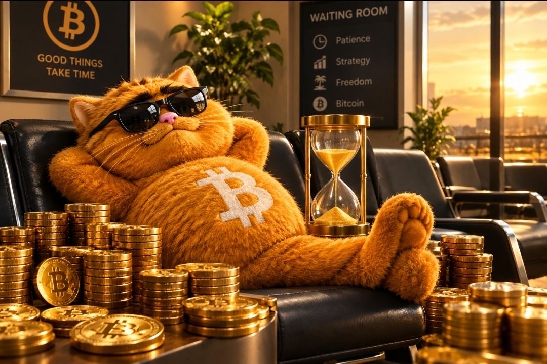 BitCatonStonk's tweet photo. comfy, relaxed, stacking sats https://t.co/sQQX16pFvg