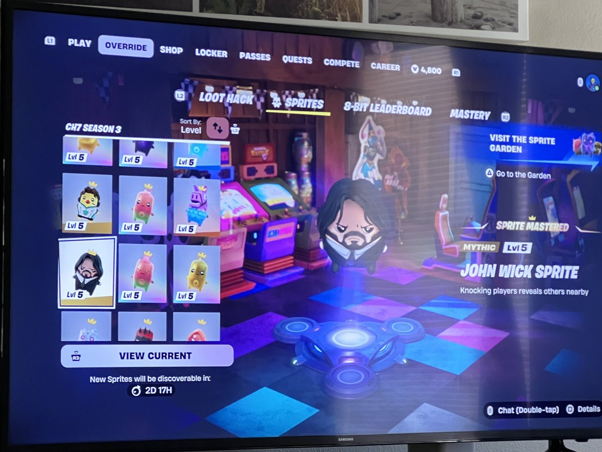 19wisdom76's tweet photo. @FortniteStatus sprite menu keeps refreshing to last season sprites has happened a couple times today. PS5. https://t.co/LZdbnALFb8