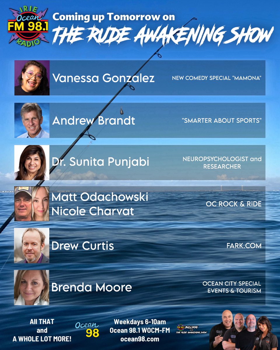 Ocean98WOCM's tweet photo. Coming up tomorrow morning! https://t.co/NVt6PoJ2xZ #ocean98 #ocmd #bulldogsrudeawakeningshow #voiceofthecommunity #thankyouforlistening https://t.co/rW63nHcbYC