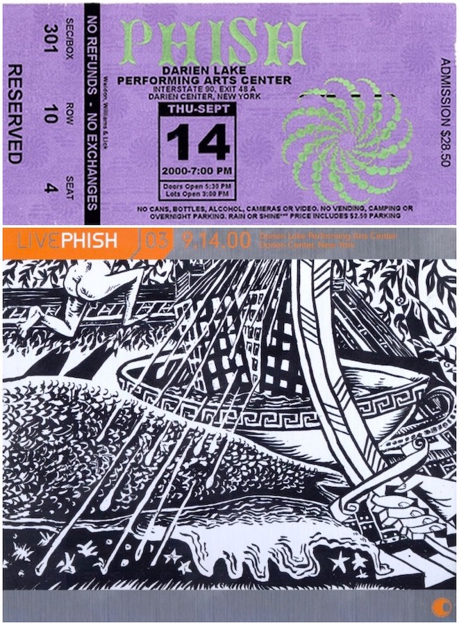 shapsio's tweet photo. 26yrs since #phish 9/14/00 Darien Lake PAC, home of the RollerCoasterOfTheMind - their third Darien show of 5 to-date (’93-2011) and a wild, rainy night - later released @livephish as ‘LivePhish03’. https://t.co/UBYJ2eS4jD