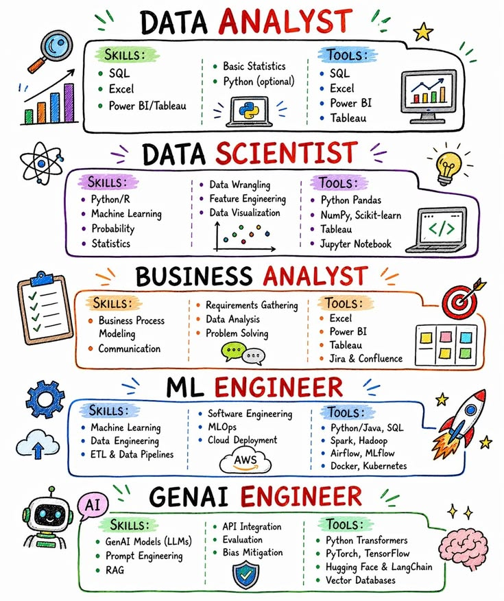 R_Demidchuk's tweet photo. DATA ANALYST vs DATA SCIENTIST vs BUSINESS ANALYST vs ML ENGINEER vs GENAI ENGINEER

#AgenticAI #AIAgents #GenerativeAI #LLM #LangChain #CrewAI #AutoGen #MachineLearning #RAG #AIEngineering #ArtificialIntelligence #Python #DataScience #AI https://t.co/ePYK9PDB37