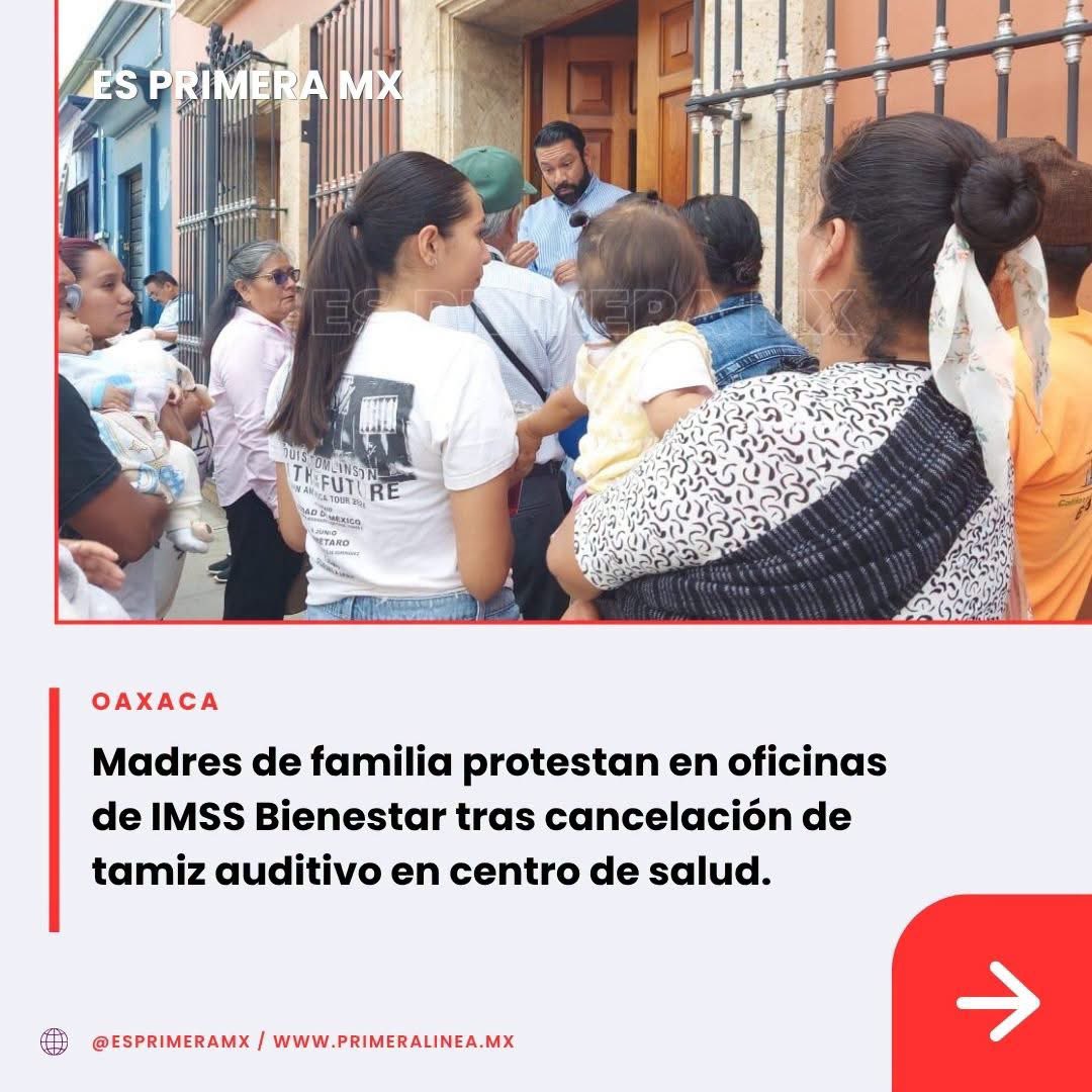 Gelosnivon's tweet photo. #ElColmo🤬🔴|| Alrededor de 80 madres de familia protestaron en las oficinas del IMSS Bienestar después de que se cancelaran los tamizajes auditivos programados para sus hijos en el Centro de Salud 01.
😫Las mujeres fueron informadas de la cancelación al llegar al centro y acuden a exigir explicaciones. El funcionario Héctor Matus explicó que las pruebas se reprogramarán, pues una asociación civil intentaba cobrar 100 pesos por el servicio. @IMSS_Bienestar
Lee más 👉 https://t.co/YuqxR0DJuM