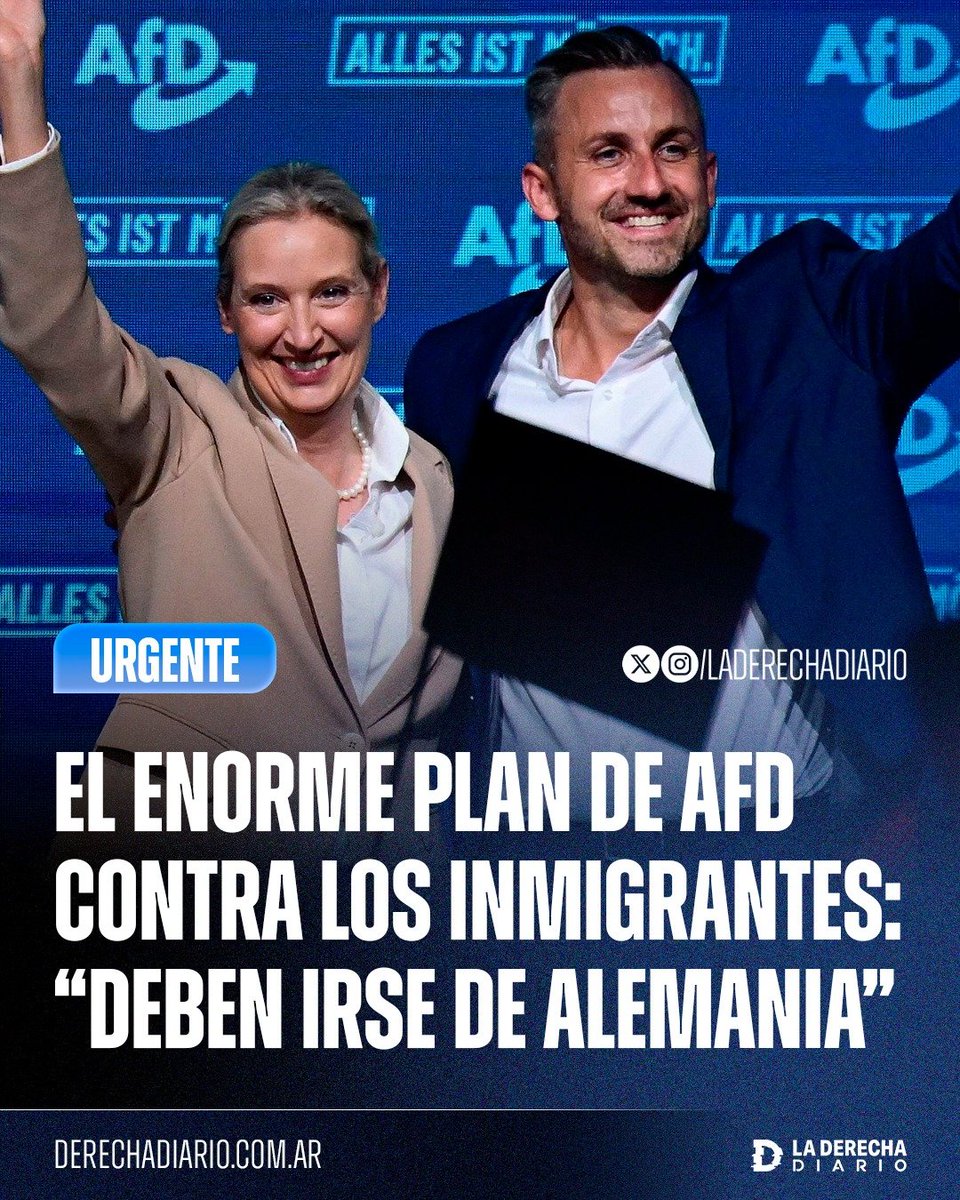 laderechadiario's tweet photo. 🇩🇪 | AFD VA POR LA REMIGRACIÓN MASIVA: Ulrich Siegmund, líder de AfD en Sajonia-Anhalt, detalló el plan de la derecha alemana para terminar con las fronteras abiertas, expulsar a miles de inmigrantes y convencer a los alemanes que abandonaron el país de regresar, tras imponerse con el 44% de los votos.

"Queremos reorganizar la migración. La segunda parte es la reversión: solo en Sajonia tenemos 4.800 personas para expulsar. Tres millones de alemanes abandonaron el país y tenemos que convencerlos de volver. Necesitaremos armas para las ofensivas de deportaciones".