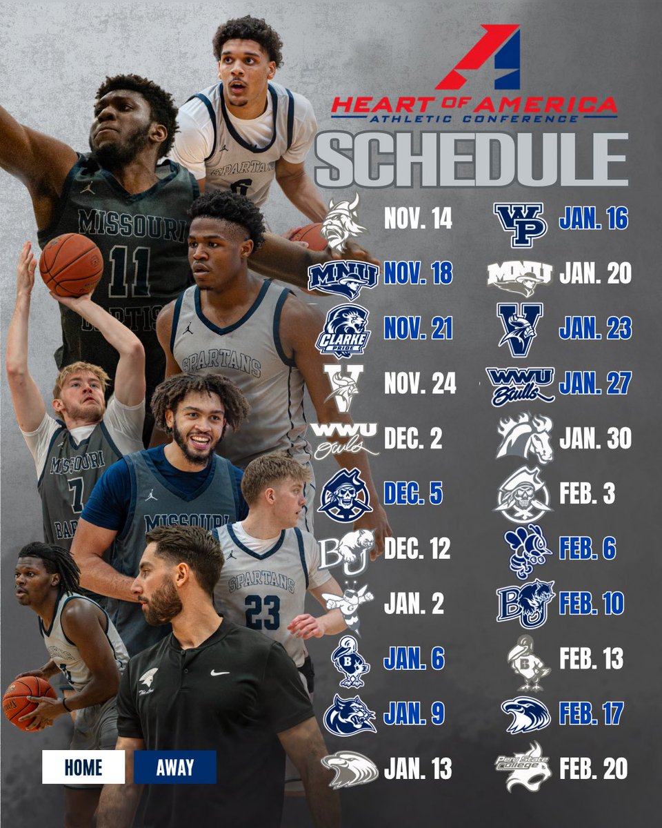 MBUBasketball's tweet photo. The road through the Heart is set ⚔️📝 

#SpartanMentality #HeartOfAmerica https://t.co/d9drqXEejJ