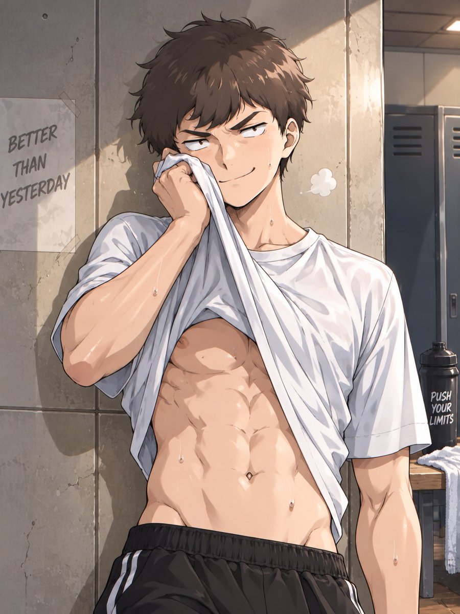 RubySaphAI's tweet photo. 💦Gambare, Nakamura-kun!

Sweaty, exhausted, and still looking this good.

#Nakamura #Hirose #Tamura #Takeuchi #GambareNakamura #AIArt #SFW #AnimeArt #FanArt #StableDiffusion #PrettyBoy #FitGuys #Sexy #HotGuys #Handsome #AthleticBody #Sweat https://t.co/DJJmARe60v