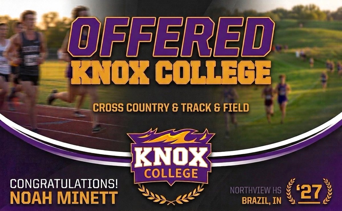 minett_noah's tweet photo. After a great conversation with Coach Compton I’m blessed to announce my 5th collegiate offer to Knox College💜
GO FOXES💜💛
ALL GLORY TO GOD💙 https://t.co/qRuwoO8TgM
