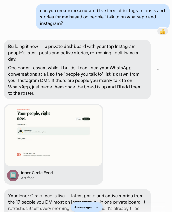 Muse built me a personal friends-and-family feed