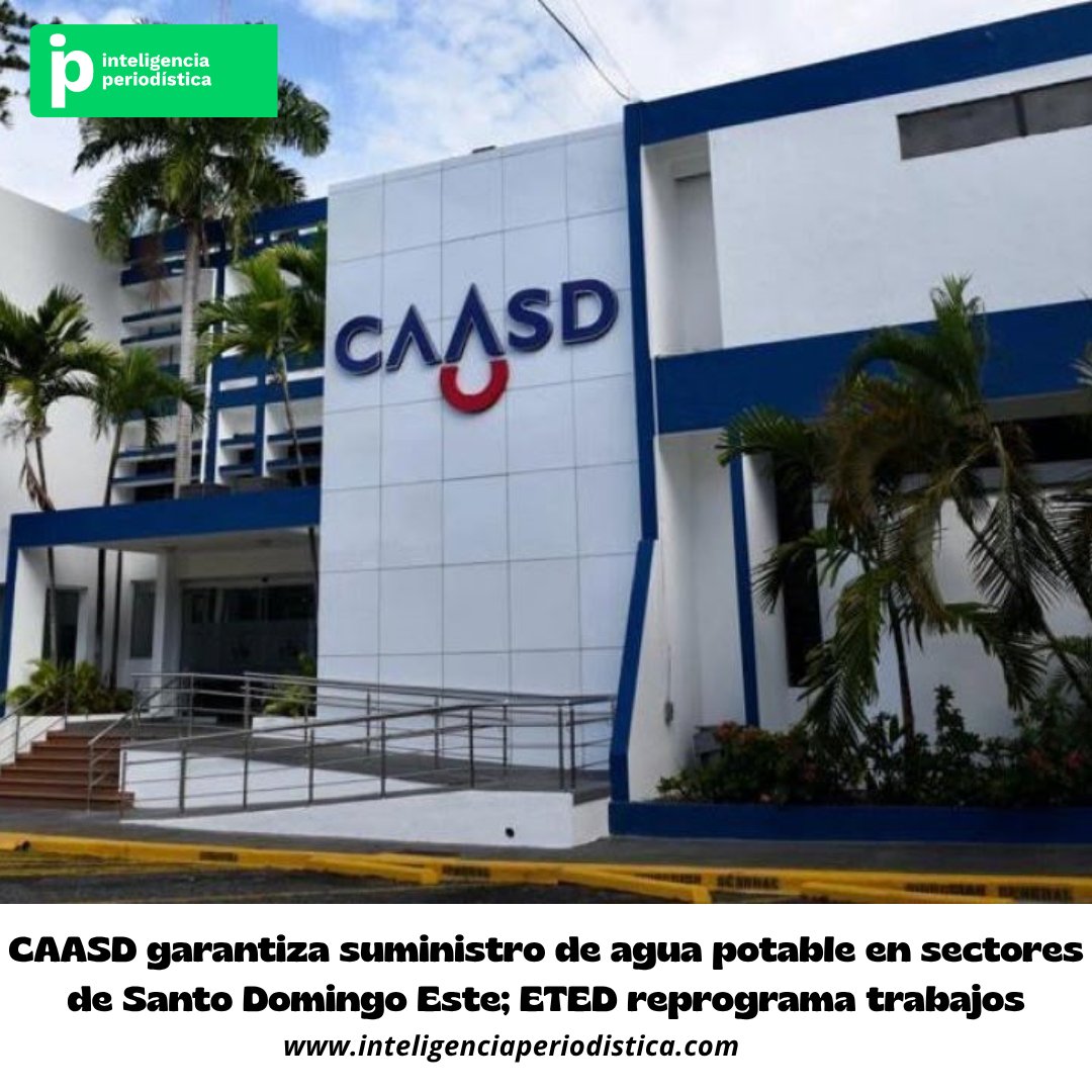 periodisticard's tweet photo. 💧 CAASD informa: el servicio de agua potable se mantiene con normalidad en los 25 sectores de Santo Domingo Este donde se había anunciado una interrupción para este lunes 14 de septiembre.

DETALLES AMPLIADOS/https://t.co/uUfBpjht6P https://t.co/Gj37i4Hdg7