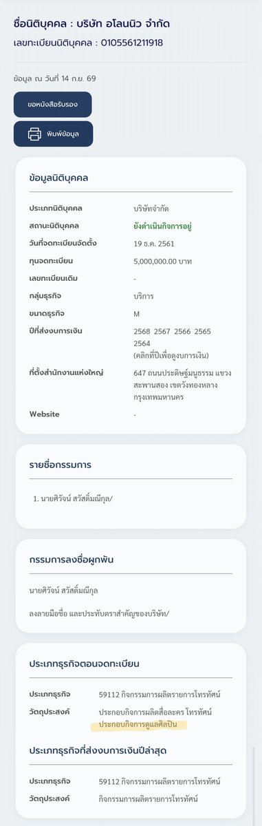 myyoursunshine's tweet photo. สรุปคือ
- เดิมบ.สตูดิโอ วาบิ ซาบิ เป็นของอโลปกติ เปิดมาตั้งแต่ 2561
- ปัจจุบันเปลี่ยนชื่อเป็น บ.อโลนิว เพื่อเอาชื่อ บ.สตูดิโอ วาบิ ซาบิ มาจดใหม่อีกครั้ง 14/09/96
- ถ้าดูเรื่องของประเภทการจด บ.อโลนิว คือ ประกอบกิจการผลิตสื่อละคร โทรทัศน์ ประกอบกิจการดูแลศิลปิน ซึ่งปัจจุบันมีเฉพาะ ประกอบกิจการผลิตสื่อละคร โทรทัศน์เท่านั้นต้องดูว่าปีนี้จะมีการได้ขอเปลี่ยนชื่อหรือจดแจ้งอะไรเพิ่มเติมไหม
- ส่วนบ.สตูดิโอ วาบิ ซาบิ ที่จดใหม่ ประกอบกิจจัดสร้าง ผลิต จัดจำหน่าย เนื้อหา รายการโทรทัศน์ ภาพยนตร์ ละคร ซีรีส์ และสื่อโฆษณา
.
.
นี้เลยสรุปด้วยตัวเองว่า เด็กๆที่อยู่กับอโลนิวก็ยังคงเหมือนเดิมแต่แค่มีการเปลี่ยนชื่อบ.จาก บ.สตูดิโอ วาบิ ซาบิ เป็น บ.อโลนิว เพราะชื่อวาบิเป็นที่รู้จักเลยคิดว่าคงไม่อยากใช้ชื่ออื่น เลยใช้วิธีการโยกชื่อบ.แทน ต่อจากนี้การรับงานของเด็กๆก็จะรับในนามบ.อโลนิว แล้วซีรี่ส์หรืองานต่างๆที่ถูกจัดก็จะถูกผลิตผ่านบ.สตูดิโอ วาบิ ซาบิอีกที หรืออาจจะถูกผลิตผ่านบ.ตัวเองก็ต้องมาดูอีกที
.
แต่ทั้งนี้เรื่องการตัดสินใจงานเด็กๆก็ยังอยู่ในการตัดสินใจของบ.อโลน 100% เป็นเป็นคนละบ.กับบ.สตูดิโอ วาบิ ซาบิ 
.
คิดว่าหน้าจะแบบนี้นะ