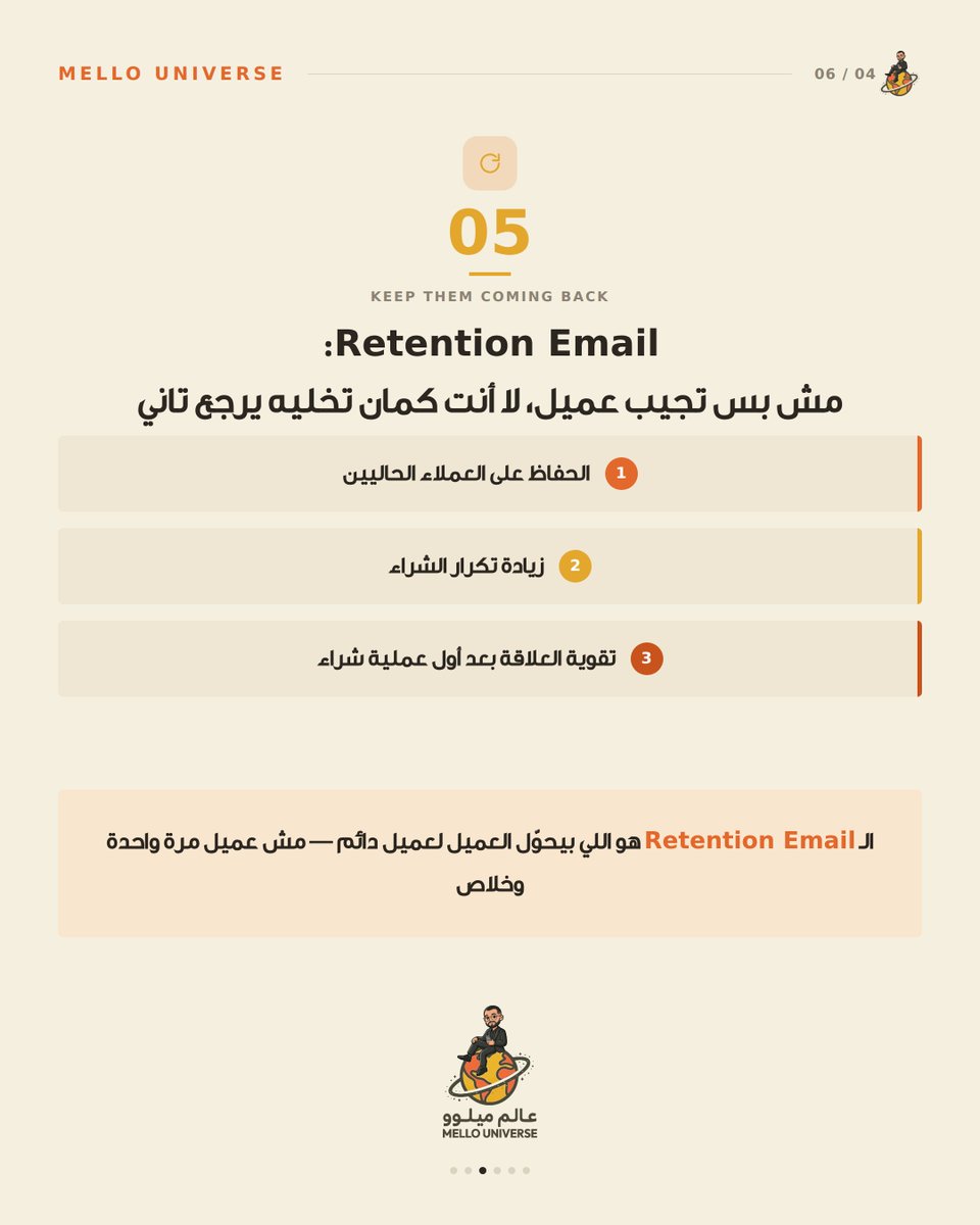 Mello_Universe's tweet photo. في الكاروسيل ده هتعرف أهم أنواع ال Email Marketing وإزاي تبني مع عميلك رحلة كاملة خطوة بخطوة.
📌 احفظ الكاروسيل وابعته لأصحابك اللي شغالين في مجال الDigital marketing، وتابع عالم ميلوو لنصائح أكتر في التسويق والـ Copywriting! ✨

#الزتونة_المجنونة #عالم_ميلوو #mello_universe https://t.co/PtMEyZJ2Dg