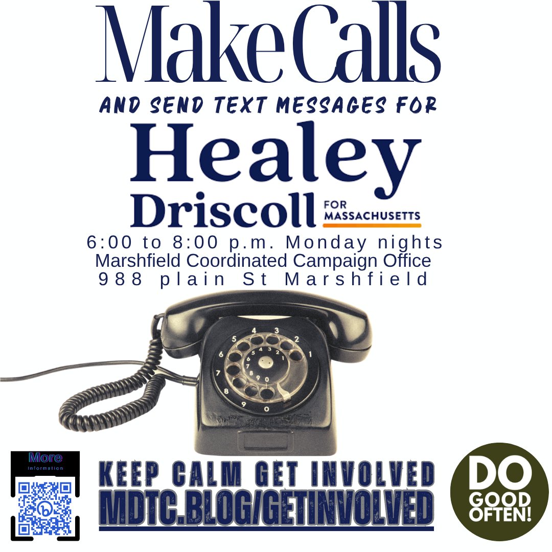 marshfielddtc's tweet photo. Monday nights now until the election on November 3rd,phone bank at Marshfield coordinated campaign office.  For more information, please visit the website or scan the QR code https://t.co/6pfPDzb1i5