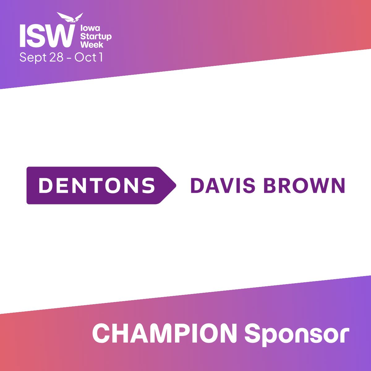 IAStartupWeek's tweet photo. Meet the Champion sponsors who are helping make Iowa Startup Week possible! There are only TWO WEEKS left to get your ticket: https://t.co/ZPIZiubafC https://t.co/fUt3D8jEF3