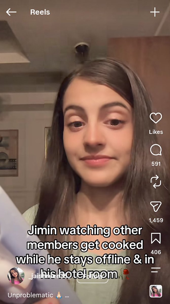 mlvlybngtn's tweet photo. She made a direct hateful post about Jimin, agreeing with former antis in the comments, and has now suddenly *deleted* that video. 
And it's not even "Once" other video is clearly spreading misinformation. https://t.co/r9Azd9SQvI