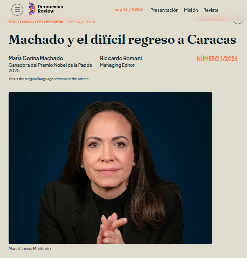 05t1n40's tweet photo. Interesante entrevista que MCM le concede a Democrats Review.

Considero que María Corina Machado sigue manteniéndose coherente con el sentir de los venezolanos de bien y con la necesidad de una verdadera transición democrática en Venezuela.

En los comentarios les comparto los puntos que considero más importantes.