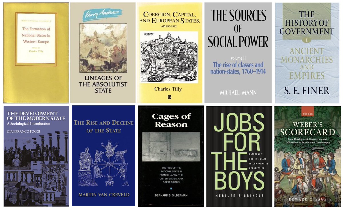 GerardoMunck's tweet photo. The Political Sociology of States

Starting with Tilly’s 1975 landmark volume, The Formation of National States, these are some great works on the origins &amp; evolution of modern states

I could add many more, especially about regions outside Europe. But these are all worth reading https://t.co/fu8MXWNZJM