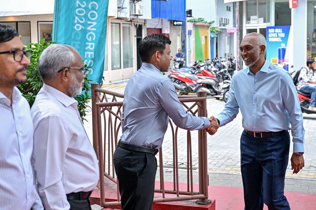 raees_muizzu's tweet photo. ޕީއެންސީގެ ލީޑަރޝިޕް ކޮންގްރެސް މަތީ މަޖްލީހުގެ ބައިވެރިންނާއި ބައްދަލުކުރެއްވުން!
#CongressMv
#Congress2026 https://t.co/2wXB8edyej