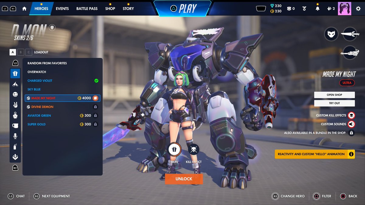 RealMelolita's tweet photo. I love Overwatch but this game is purely being too focused on cosmetics and being waaaay too overpriced for something we can't even see unless we're playing stadium. 

$40 for a skin that is a recolored version of her default skin and only changed the out of mech model. :/ https://t.co/S3vWUcpPTj