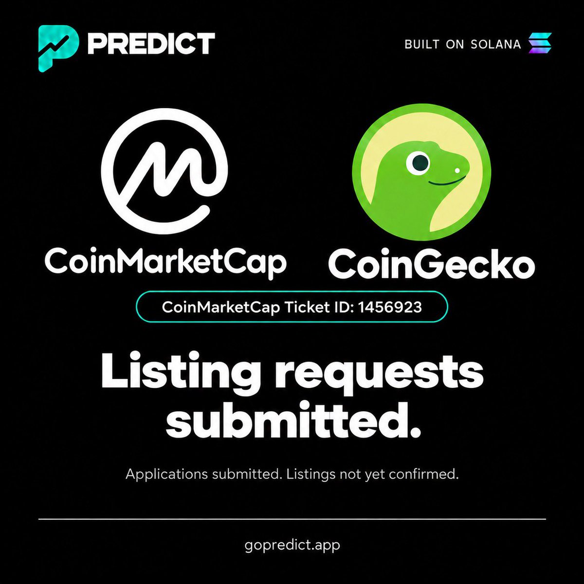 gopredictapp's tweet photo. go solana:CVStKr4Y8EEGmCrQCCEweTLGAkwURZzGZ5ozJBpPnu1c 

Soon on @CoinMarketCap @coingecko https://t.co/kJp0BsdhSd