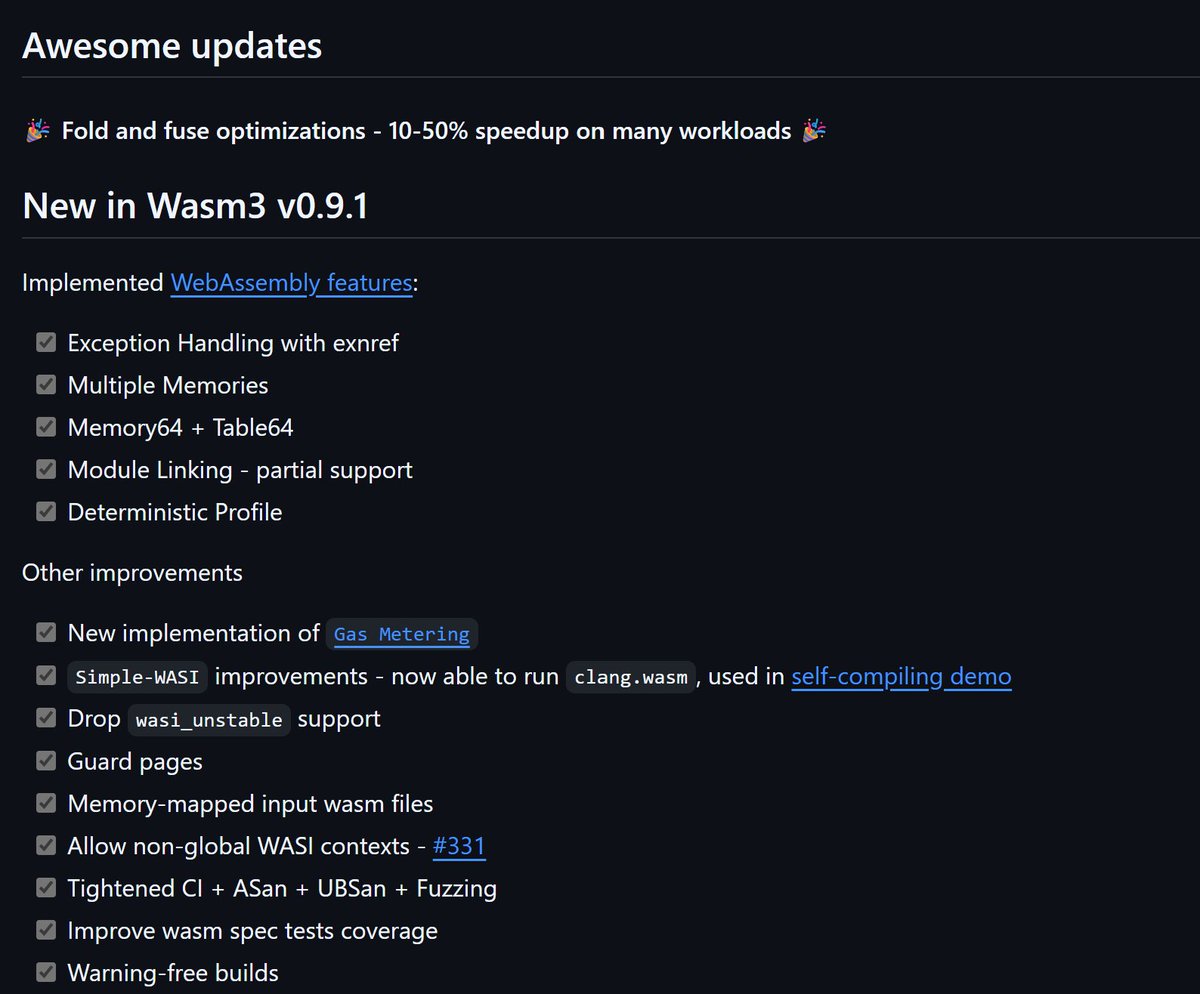 wasm3_engine's tweet photo. #Wasm3 v0.9.1-beta.1 is out.
Your feedback is welcome 🔥

https://t.co/ziZ46VsZWm
---
#WebAssembly #WASM https://t.co/9tfZWngJvu