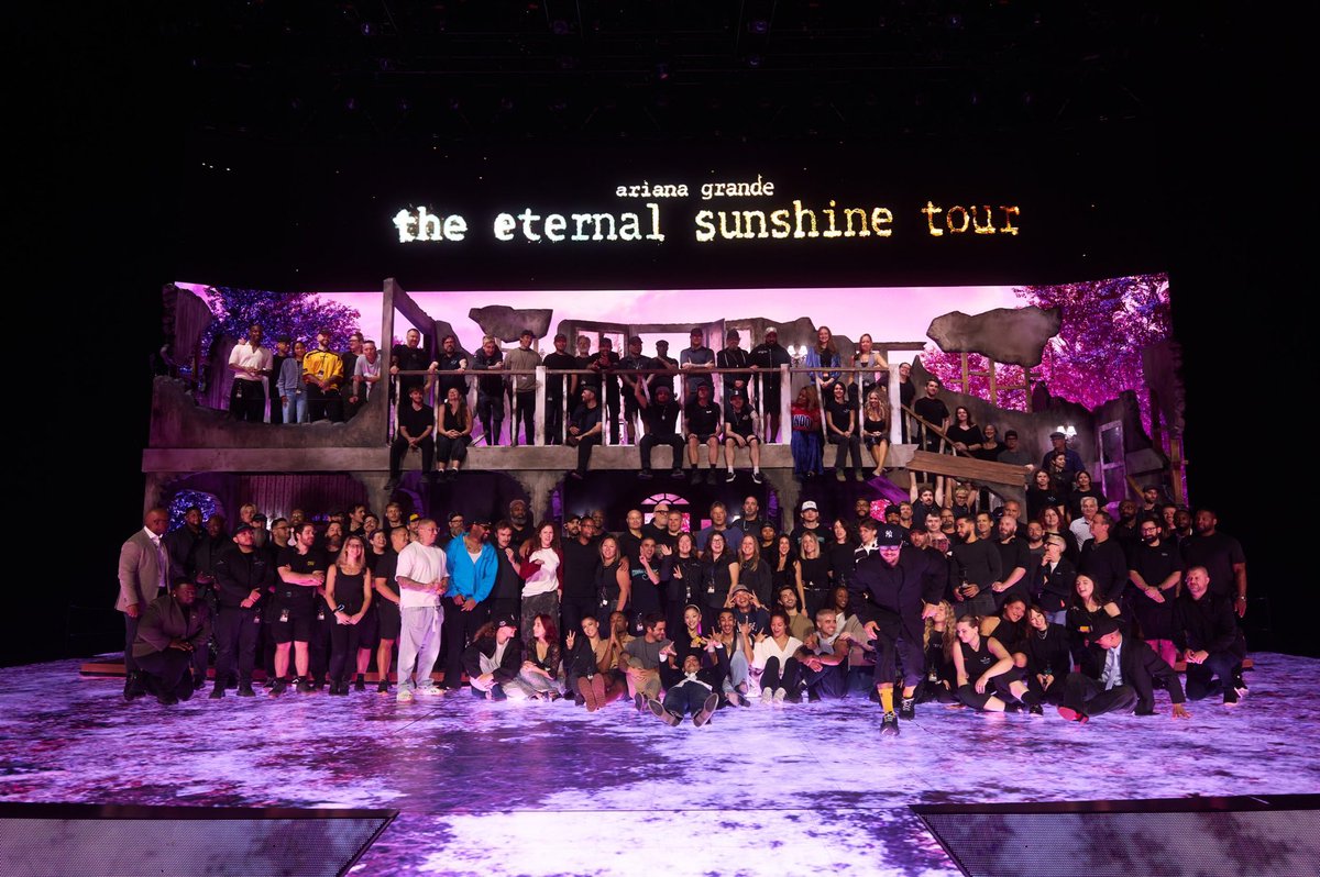 ArianaToday's tweet photo. the eternal sunshine tour crew ♡ https://t.co/FLbfO2SpG4