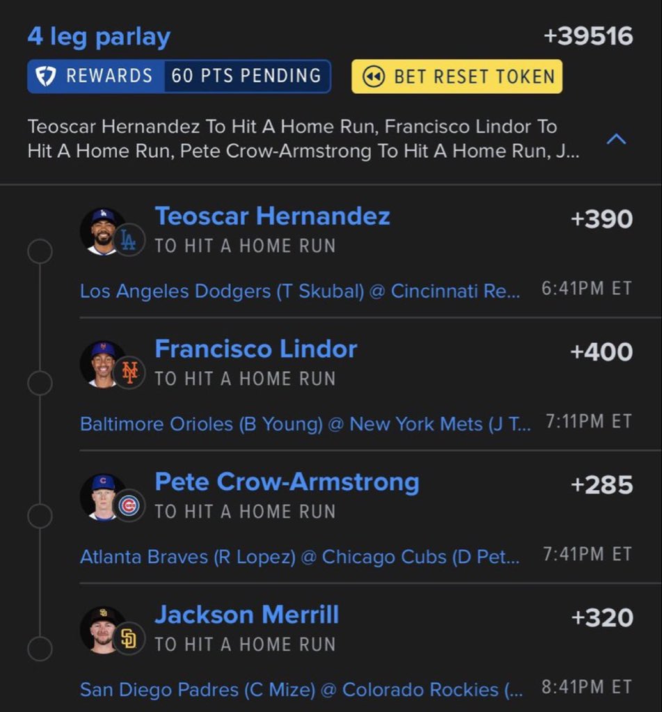 demiral28's tweet photo. Magical Monday 4 🍀

+39516 💥

@Playbook

JOIN THE FREE  DISCORD 🔗🔗 https://t.co/dm1BqQFp2h

#MLB #MLBBets #HomeRunProps #HRParlay #BaseballBets #SportsBetting #Parlay #DavisParlay @playbook https://t.co/lHpBdrV9Q3