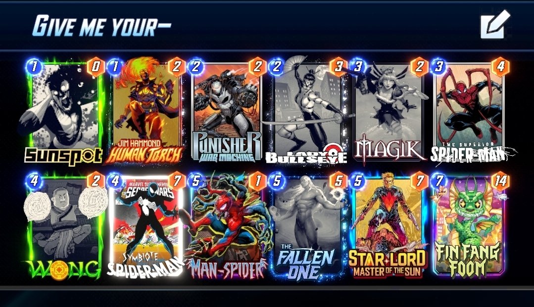doubleV4victory's tweet photo. What's your favorite off meta deck? (No Thanos, No scorpion) 

For me it's this really fun energy deck. all about getting as much energy as possible. You can easily contest all three lanes and you can pivot easily. 

There's better versions but I have a soft spot for this one. https://t.co/5dgdD859Nc