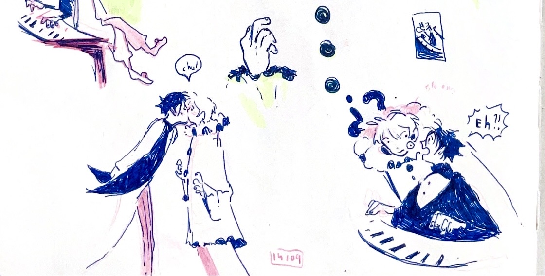 malepuchiss's tweet photo. more mime toge, masked yuta and harlequin gojo to prepare for inktober :) https://t.co/y0MiNiDsZg