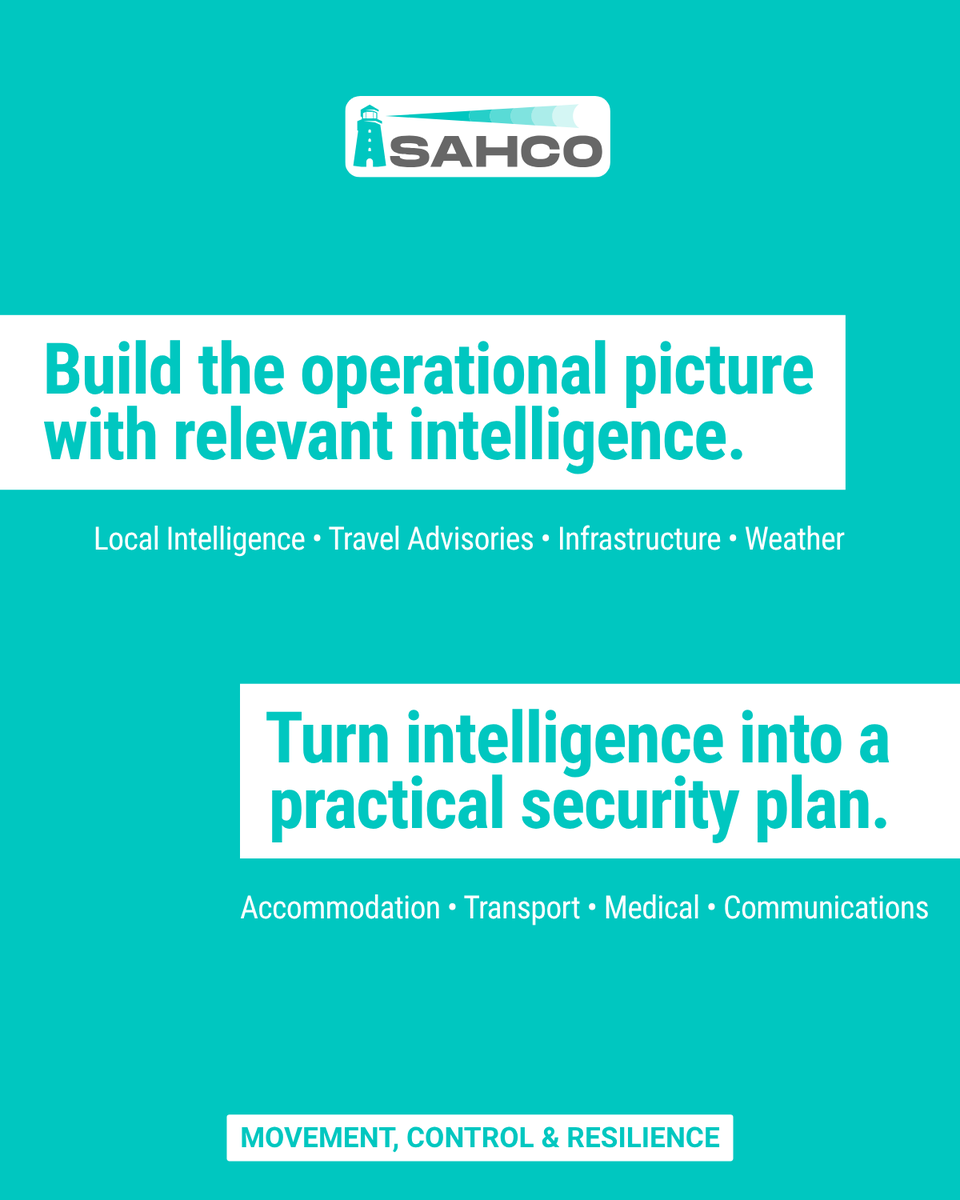 SahcoConsulting's tweet photo. A security mission starts long before deployment.
From threat assessment to operational planning and monitoring, preparation is at the core of effective security risk management.
Discover how a security mission really starts.
#RiskManagement #OperationalSecurity #SAHCOConsulting https://t.co/wgRfeEDBhI