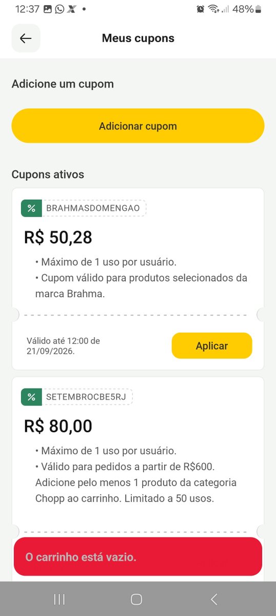 chark26's tweet photo. Não consigo usar o cupom https://t.co/RyaRG5qLIU