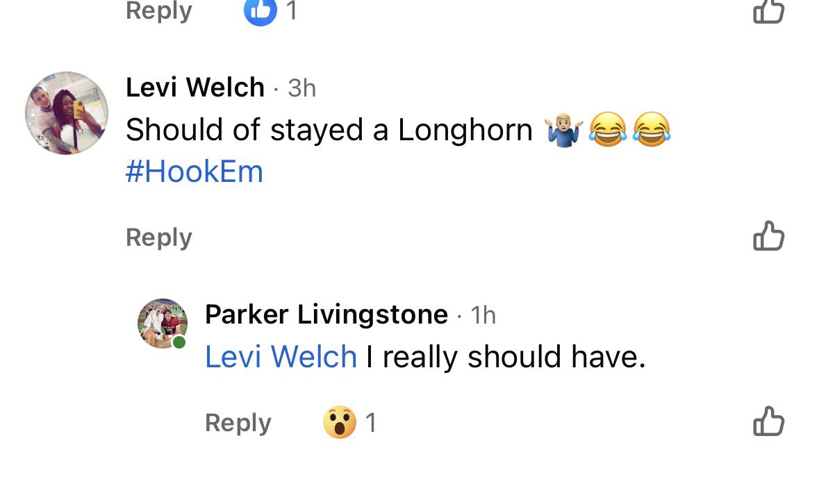 MYKLEWANE's tweet photo. Parker Livingstone saying he should have stayed at Texas is insaneeeeee. @JimNagyOU what are we doin https://t.co/5E1TUg1yMd