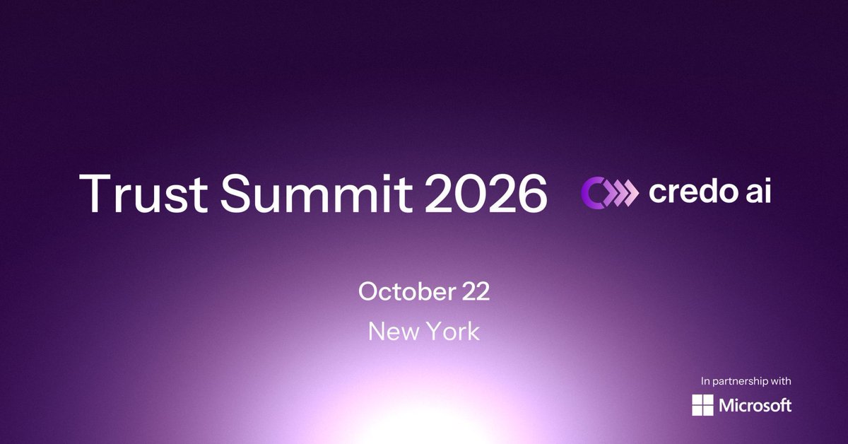 CredoAI's tweet photo. @navrinasingh That gap is the agenda at the @CredoAI Trust Summit: From the Frontier to the Enterprise, in partnership with @Microsoft. An afternoon for the leaders closing it: the builders and operators deciding what trustworthy agentic AI actually looks like inside a real enterprise. https://t.co/LGVJrRVZE7