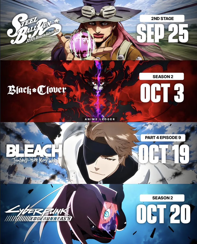 AnimeePost's tweet photo. Fall 2026 is stacked with peak fiction https://t.co/Lnv1RdBPzk