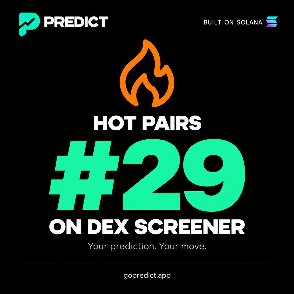 gopredictapp's tweet photo. We are ranked #29 hot pair on @dexscreener 

Create your own solana:CVStKr4Y8EEGmCrQCCEweTLGAkwURZzGZ5ozJBpPnu1c market on: https://t.co/fUbM0HQ6tu

#1 hot pair in coming ⏳ https://t.co/psIbzTnrc7