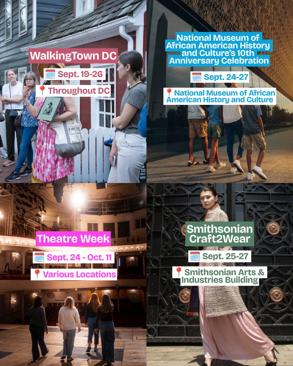 washingtondc's tweet photo. Discover the best things to do in Washington, DC this fall. What’s making your fall calendar? 🍂✨

🔗: https://t.co/aS2ZtuVLrF

📸: eventsdc, smithsonian, thesavbananas, snallygasterdc, doubleexposurefestival / IG @washingtondc #Only1DC https://t.co/EKE3cTdvDo