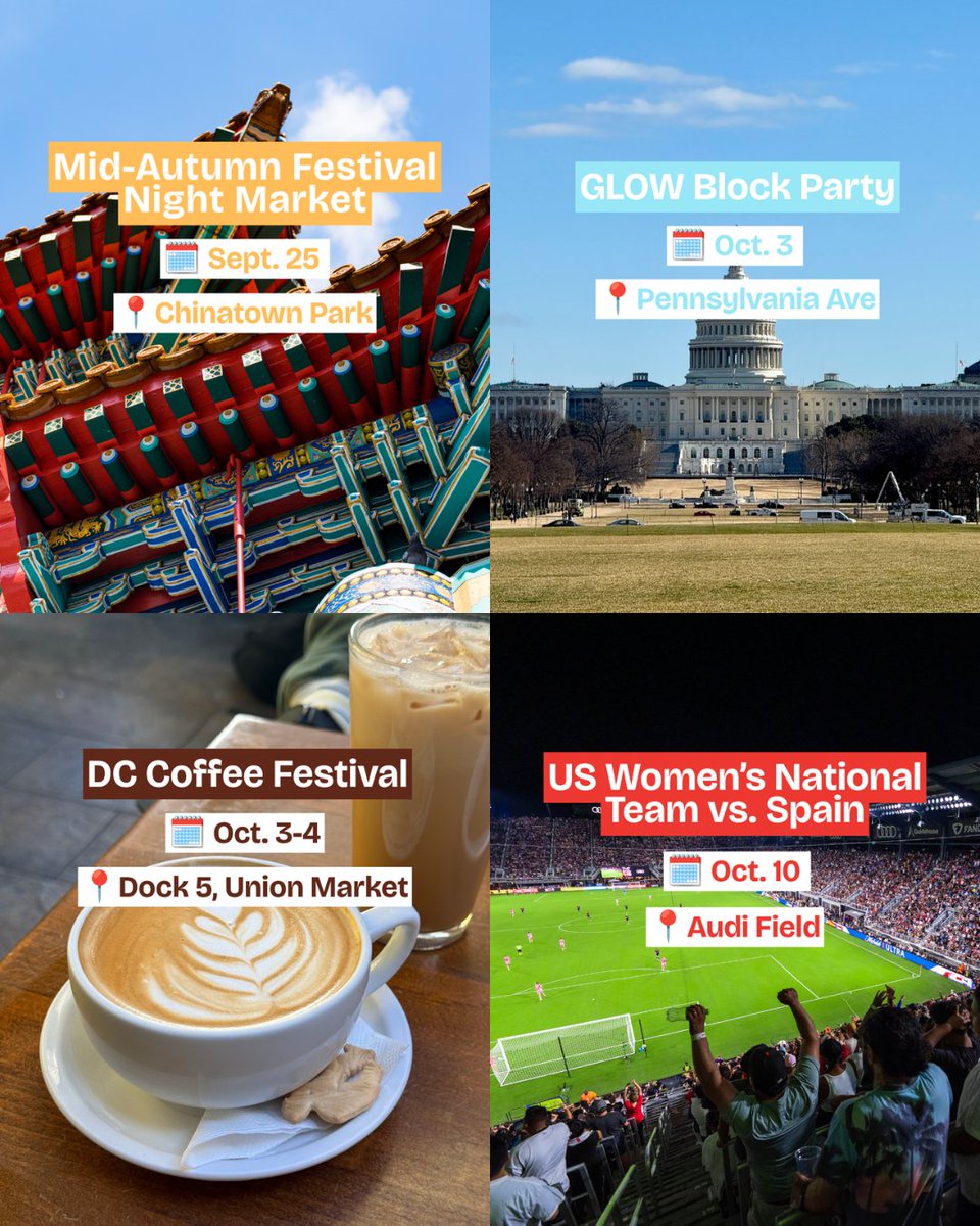 washingtondc's tweet photo. Discover the best things to do in Washington, DC this fall. What’s making your fall calendar? 🍂✨

🔗: https://t.co/aS2ZtuVLrF

📸: eventsdc, smithsonian, thesavbananas, snallygasterdc, doubleexposurefestival / IG @washingtondc #Only1DC https://t.co/EKE3cTdvDo