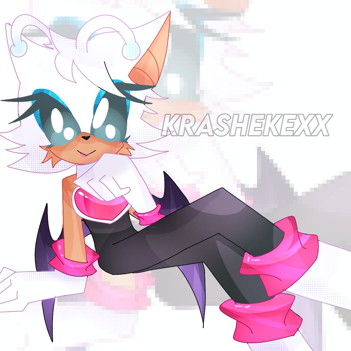 Krashekexx's tweet photo. Zip zip zip zip 
@kaneygoyou 
#rougethebat #rouge #sonicthehedgehog https://t.co/eKcljASFCg