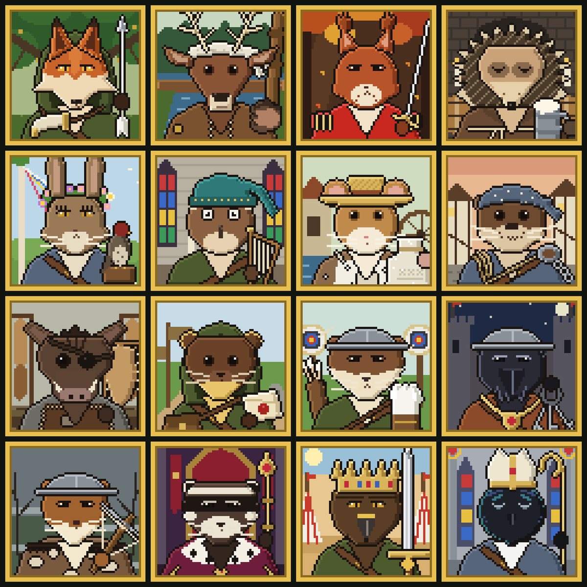 merrymenloot's tweet photo. Sixteen legends hide in the forest, one in every 1,024 Outlaws: Robin, Little John, Tuck, Marian, the Sheriff, Prince John and ten more.

And past Outlaw 16,376 the King returns, and the hunt gets steeply harder. https://t.co/xVXmyRo4J5