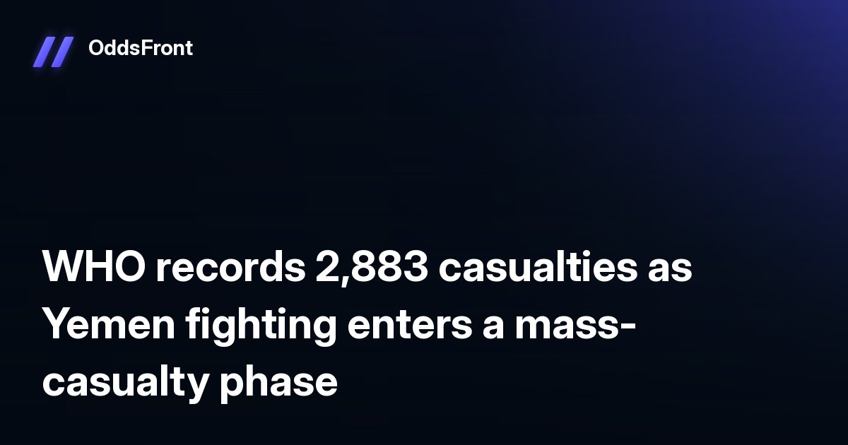 alotofbit's tweet photo. 🗞 WHO records 2,883 casualties as Yemen fighting enters a mass-casualty phase https://t.co/aEt2upx839