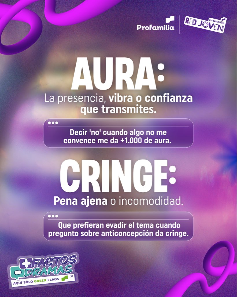 ProfamiliaCol's tweet photo. Entender su lenguaje es el primer paso para acompañarlos sin tabúes.

Les compartimos este Glosario Gen Z para que padres madres y cuidadores abran espacios seguros en casa y hablen de salud sexual sin dramas ni pena.

¿Tienes dudas sobre tu cuerpo o sexualidad? Escríbenos al Chat Zona Joven en WhatsApp: 318 531 0121 (Opción 2).

#MasFactosMenosDramas #SoloGreenFlags #Profamilia #RedJoven  #SaludSexual