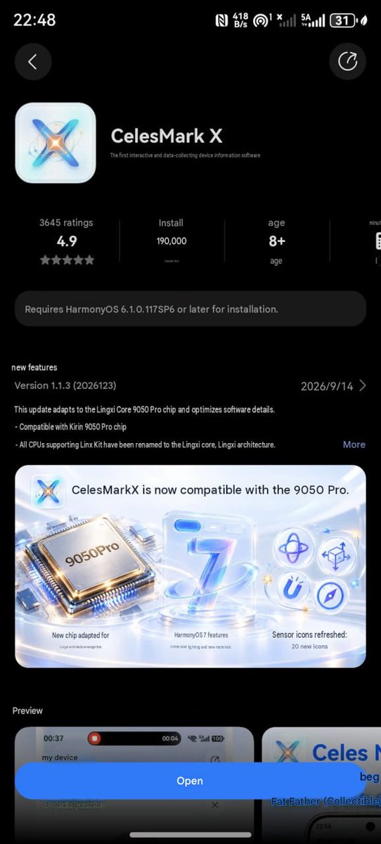LivingInHarmony's tweet photo. 'CelesMark X debuts with HarmonyOS Lingxi (Linx) core detection' [Kirin 9050 Pro]
#LinxCore #LinxISA #Kirin9050Pro #Kirin #TausLaw #Huawei #MateXT2 #LinxKit #Accuracy #API #HarmonyOS https://t.co/H2lnMBm2jD
