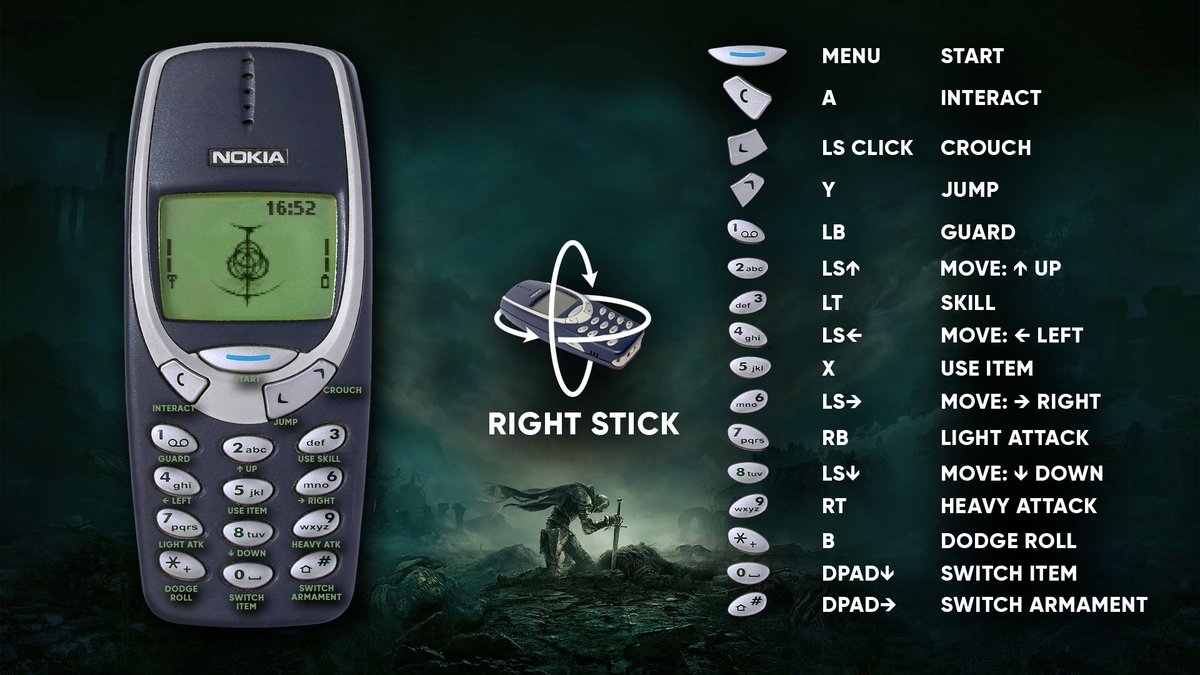 helloNikoheart's tweet photo. Nokia 3310 + Elden Ring, achieved
Its time to start getting comfy with this small indestructible brick and prepare to learn how to speedrun
Live on @Twitch @TwitchUKI 
https://t.co/kkvlQu8VC0 https://t.co/A9bGlA2TVX
