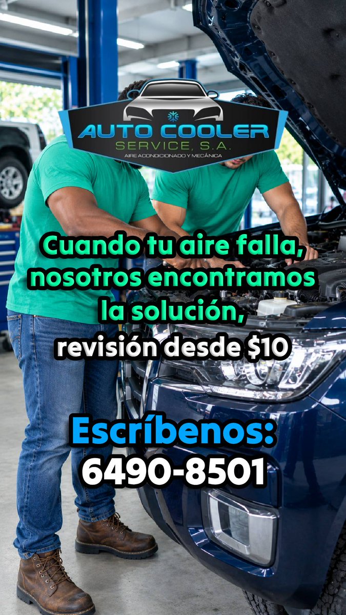 AutoCoolerPTY's tweet photo. Servicios de aire acondicionado de auto:

-Diagnóstico.
-Recarga de refrigerante.
-Reparación de fugas.
-Limpieza del sistema.
-Reparación de componentes eléctricos y mecánicos.

#Panamá #PTY #Autos #Hoy #Tendencia #Trending #Viral #ParaTi #Tecnologia #Actualidad #News #Breaking https://t.co/Rdr75AfLet
