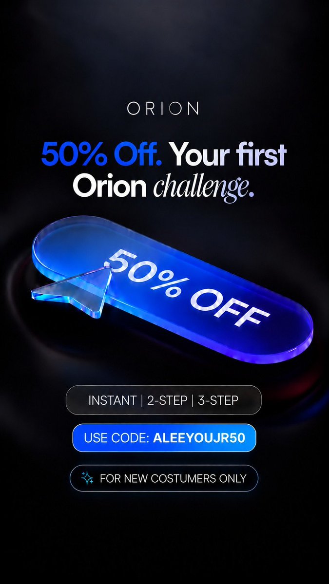 Aleeyou_Jr_'s tweet photo. Giveaway time 🎉

We’ll be giving away 5 × $10K accounts 
Use the code ALEEYOUJR50 to enjoy 50% discount 

To enter, participants must:
• Follow @OrionAffiliates @Aleeyou_Jr_ @orionfundedcom 
Like and repost this post 
Tag 3 your friends
Join my free TG: https://t.co/a9iLQWmrNX

Also follow.
@Hustler_A3
@khaleepsonfx
@Major__Fx

You must drop the proof in comment.
Good luck 🤞🏽