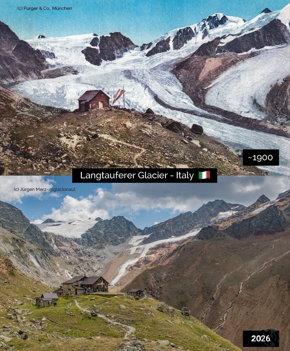 Montparnase19's tweet photo. Va haver-hi un temps en que els Alps eren inexpugnables.
Glacera de Langtauferer (Italia) agonitzant. https://t.co/JY7M8t5Bqu