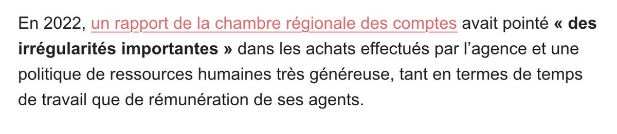 jy's tweet photo. "En 2022, un rapport de la chambre régionale des comptes avait pointé des irrégularités importantes [...] une politique de ressources humaines très généreuse, tant en termes de temps de travail que de rémunération de ses agents." #Nantes #AURAN 

https://t.co/nDsOl2ip4I https://t.co/CiXFdLYPgB