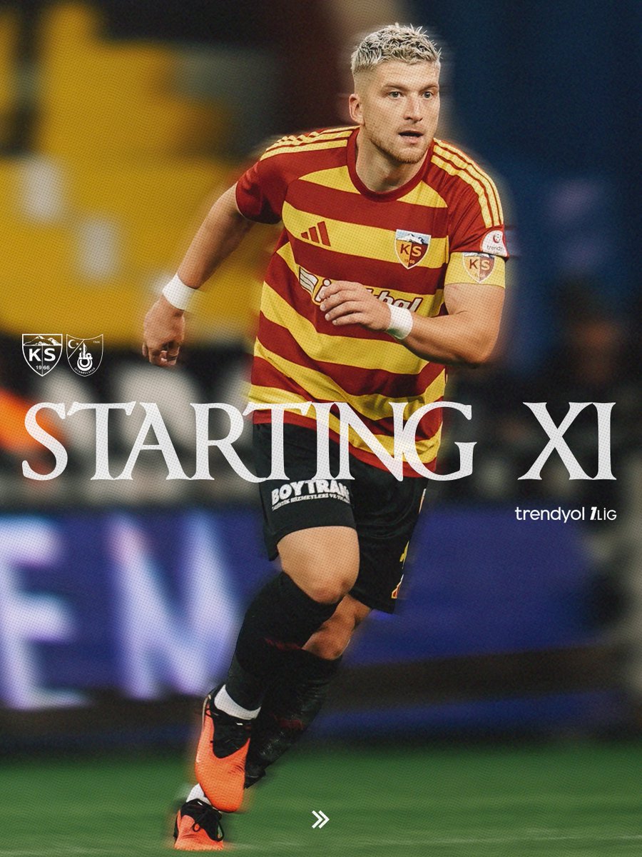 KayserisporFK's tweet photo. 📋 KYSR XI 

🟡🔴 @meysu_turkiye 

#KYSvİST | #KYSR https://t.co/2M8nGNkxYd