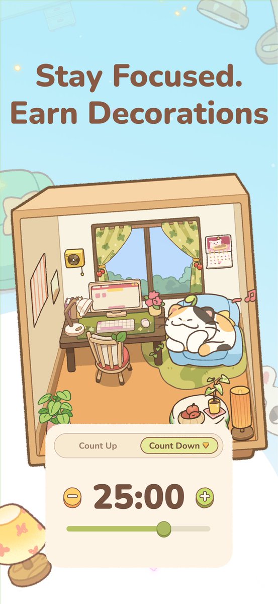 chum308's tweet photo. I built a focus app where your real focus powered a light cozy job sim. 

You focus, makes mochi, ship and decorate a diorama box!

All the artwork is 100% hand-drawn by real artist. Made for humans, by humans.

Follow along 👀 it’s coming soon 🍀 https://t.co/z3YvgiMXCY
