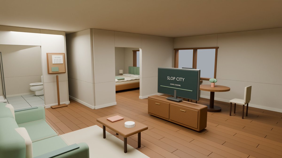 SlopCityGame's tweet photo. Welcome home, Sloppians! 🏡

Apartments are here. Everyone gets a furnished home, guests included. Three layouts, your own computer, and somewhere to unwind after a night in town.

Plus smoother performance, improved sign-in and plenty of fixes.

Move in: https://t.co/UWKjUeC88G https://t.co/lcve5LfR5e